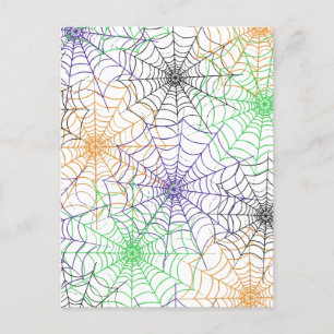 A Simple Halloween Spider's Web Pattern Postcard