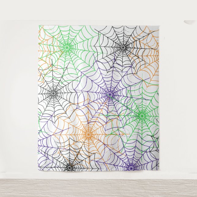 A Simple Halloween Spider's Web Pattern Tapestry (Front)