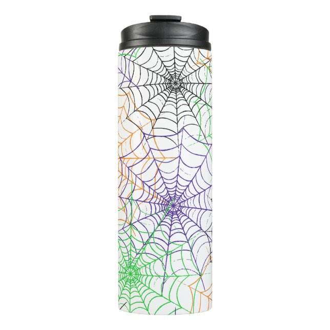 A Simple Halloween Spider's Web Pattern Thermal Tumbler (Front)