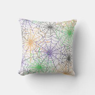 A Simple Halloween Spider's Web Pattern Throw Pillow