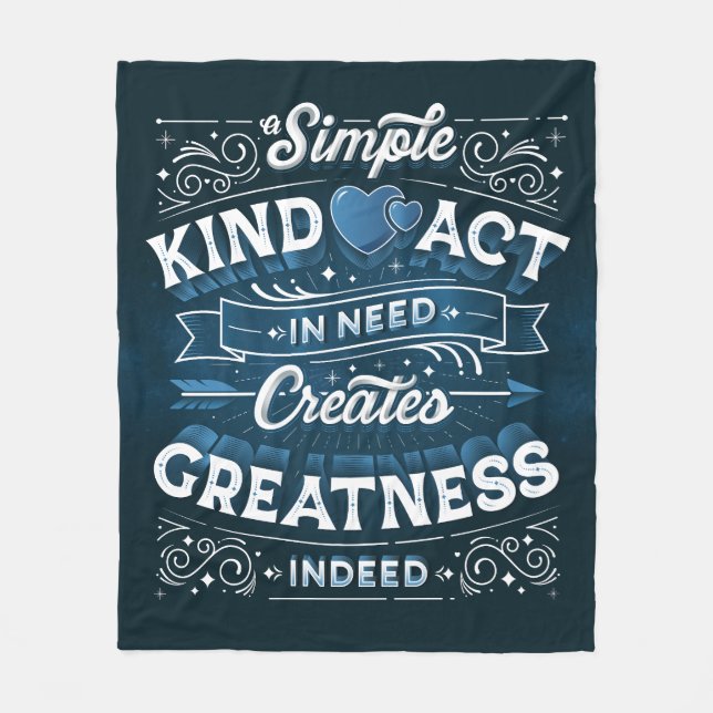 A Simple Kind Act Fleece Blanket (Medium) (Front)