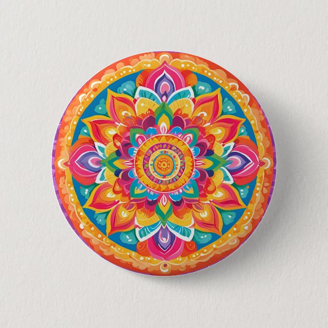 A simple mandala 2 inch round button (Front)