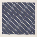 a simple pattern of airplanes scarf<br><div class="desc">A simple pattern design of white airplanes on blue scarf</div>