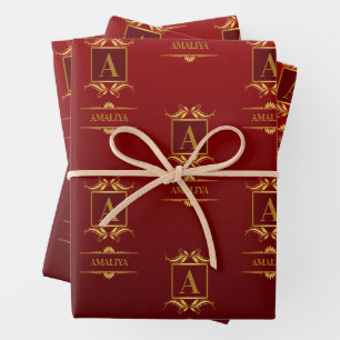A simple, personalized, and one-of-a-kind custom w wrapping paper sheet