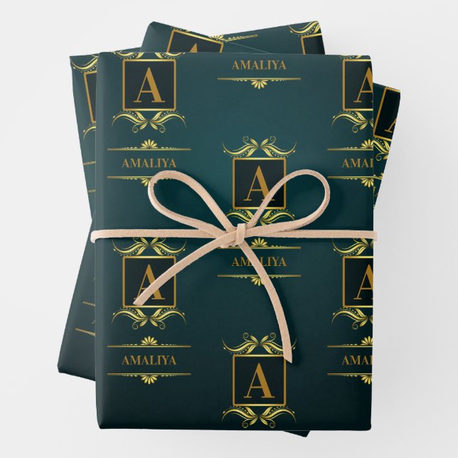 A simple, personalized, and one-of-a-kind custom w wrapping paper sheet (In situ)