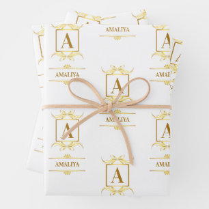 A simple, personalized, and one-of-a-kind custom w wrapping paper sheet