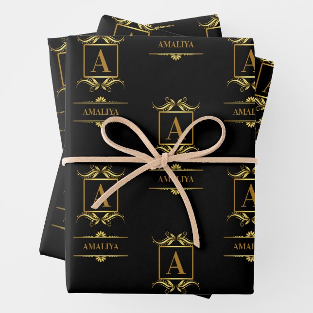 A simple, personalized, and one-of-a-kind custom w wrapping paper sheet (In situ)