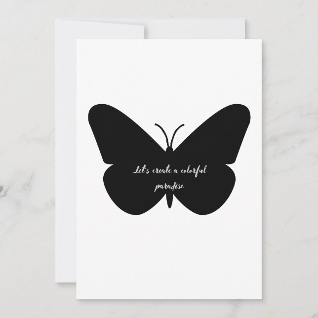 A simple quote in a simple butterfly invitation (Front)
