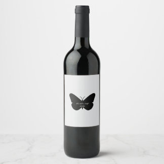 A simple quote in a simple butterfly wine label