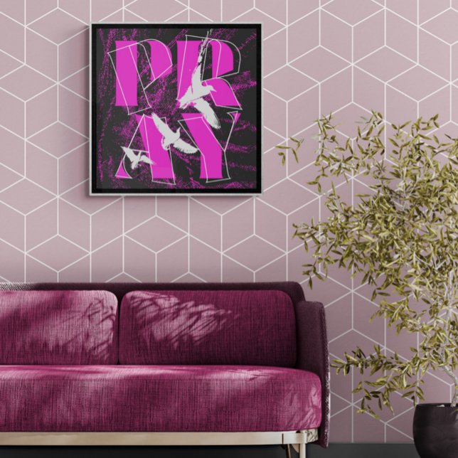 A Simple Reminder PRAY Christian Faith Poster (PRAY on the wall hits different. Big color, big attitude, big energy.)