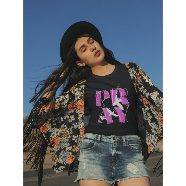 A Simple Reminder PRAY Christian Faith T-Shirt (Caught in a moment… and covered in prayer.)