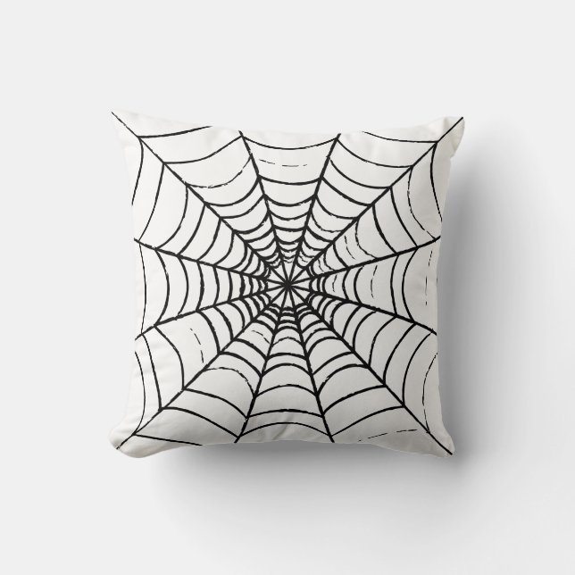 A Simple Spider's Web Throw Pillow (Front)