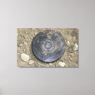 A simulated land mine canvas print