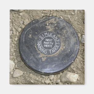 A simulated land mine magnet