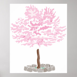 A Single Cherry Blossom Tree Poster