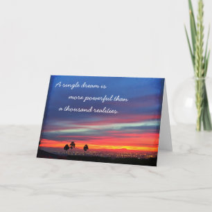 “A single dream” orange blue sunrise blank ins Card
