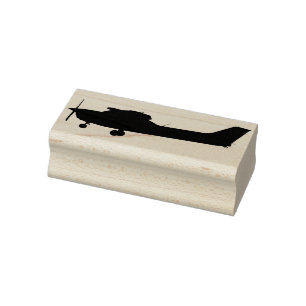 A single-engine airplane rubber stamp