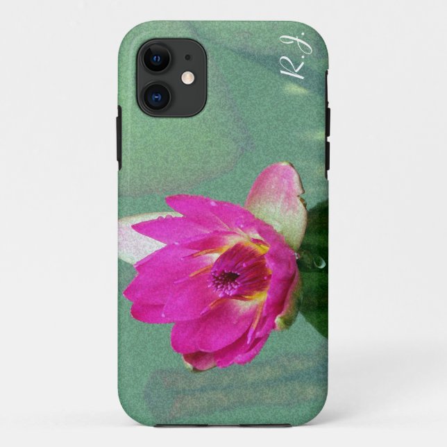 A single pink waterlily in a pond Case-Mate iPhone case (Back)