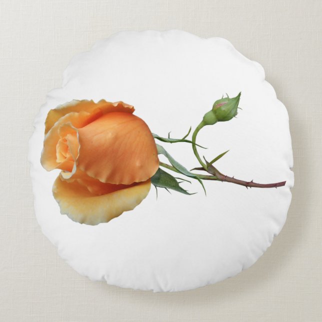 A single rose cutting       round pillow (Front)