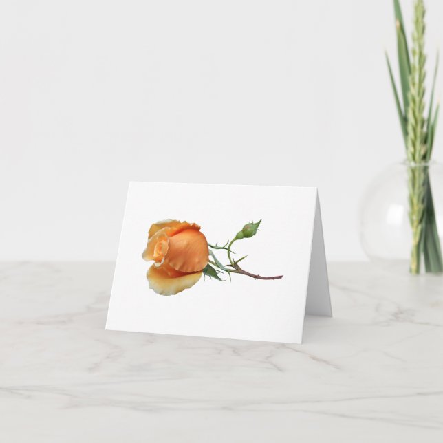 A single rose cutting         thank you card (Front)