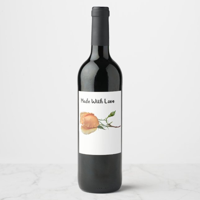A single rose cutting     wine label (Front)
