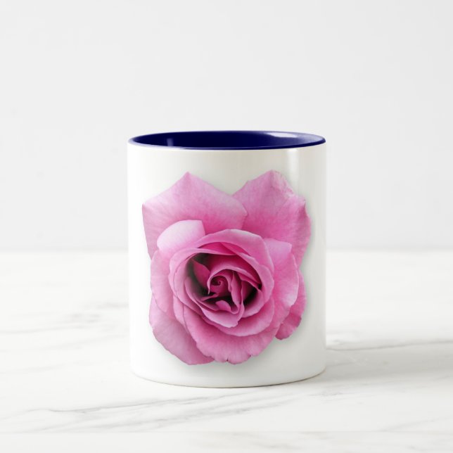 a single rose Two-Tone coffee mug (Center)