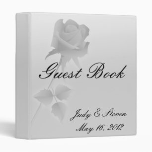 a single silent grey rose design wedding binder