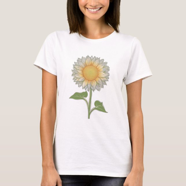 A single sunflower with layered petals, radiating  T-Shirt (Front)