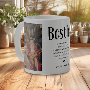 A Sip of Love: 2 Photo & Quote Bestie Coffee Mug