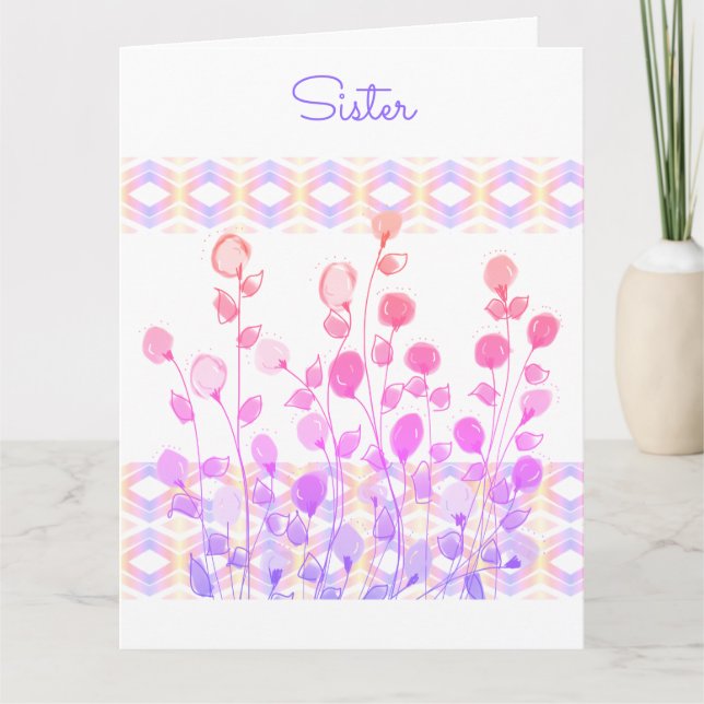 A Sister Birthday Greetings Card (Front)