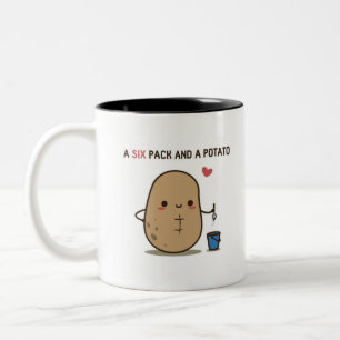 A Six Pack and A Potato Two-Tone Coffee Mug