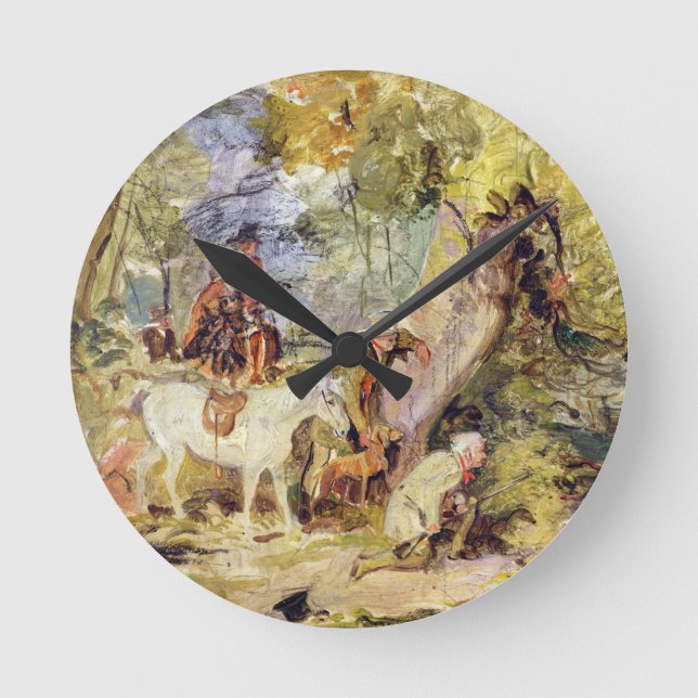 A Sketch for 'Foresters Stalking Deer' (oil over c Round Clock (Front)