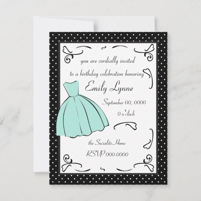 A Sketched Dress Invitation (Front)