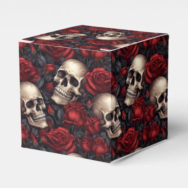A Skull and Roses Series Design 10 Favor Box (Front Side)