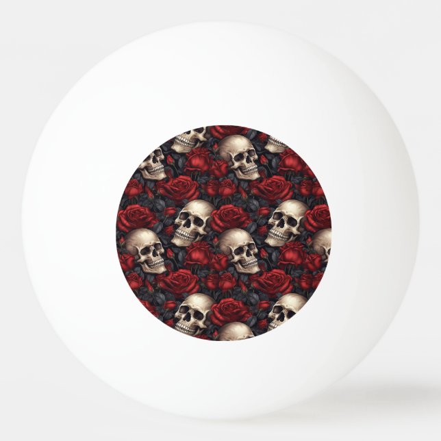 A Skull and Roses Series Design 10 Ping Pong Ball (Front)