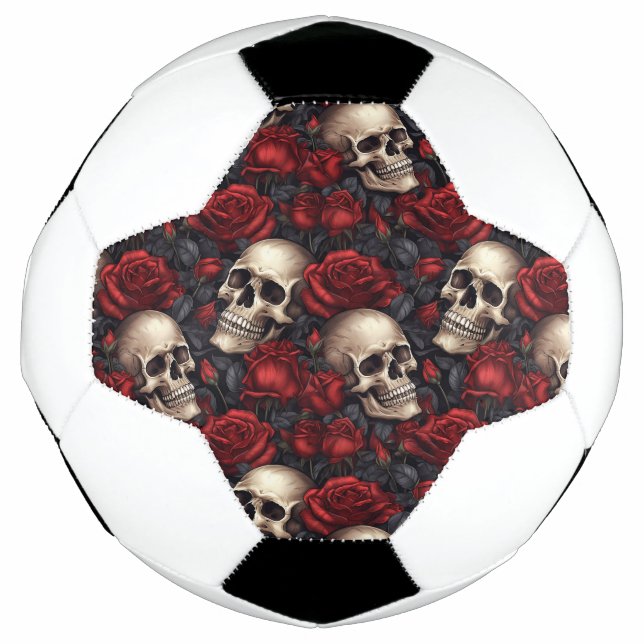 A Skull and Roses Series Design 10 Soccer Ball (Front)