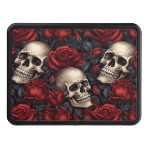 A Skull and Roses Series Design 10 Trailer Hitch Cover