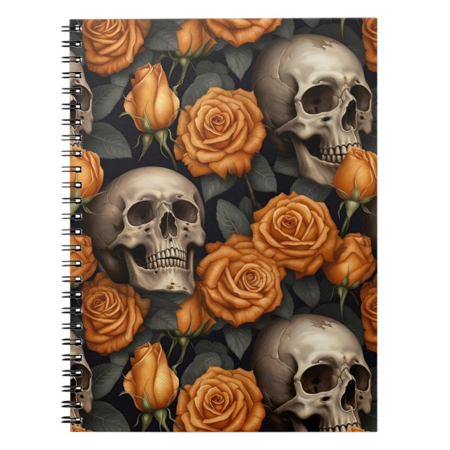 A Skull and Roses Series Design 11 Notebook (Front)