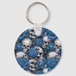 A Skull and Roses Series Design 12 Keychain