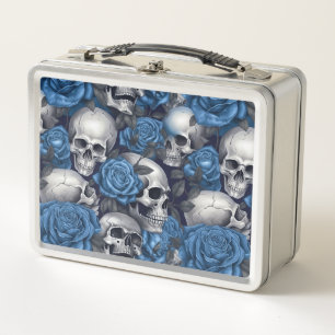 A Skull and Roses Series Design 12 Metal Lunch Box
