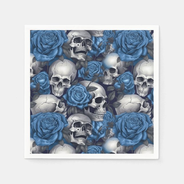 A Skull and Roses Series Design 12 Napkin (Front)