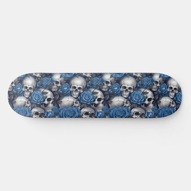 A Skull and Roses Series Design 12 Skateboard (Horz)