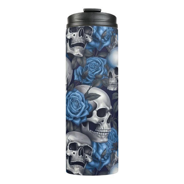 A Skull and Roses Series Design 12 Thermal Tumbler (Front)