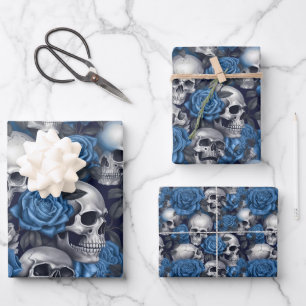 A Skull and Roses Series Design 12 Wrapping Paper Sheet