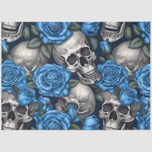 A Skull and Roses Series Design 1 Tissue Paper (Front)