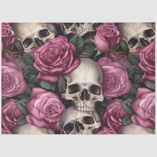 A Skull and Roses Series Design 5 Tissue Paper (Front)