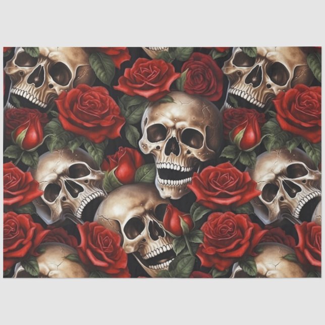 A Skull and Roses Series Design 6 Tissue Paper (Front)