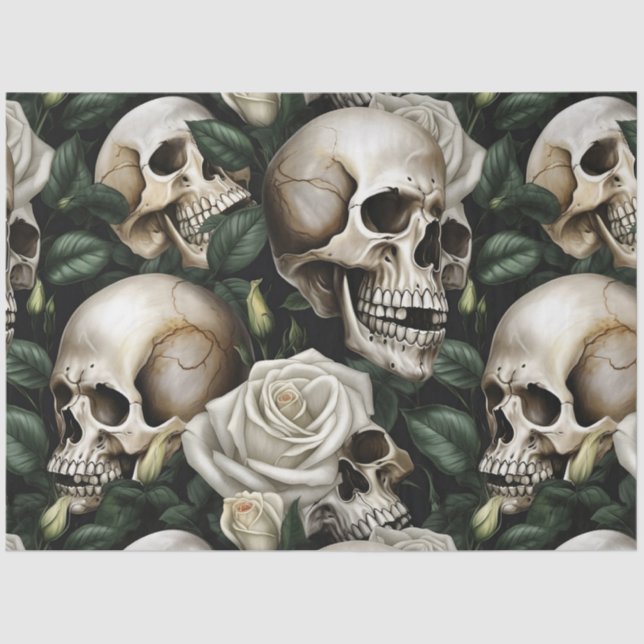 A Skull and Roses Series Design 7 Tissue Paper (Front)
