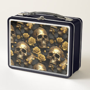 A Skull and Roses Series Design 8 Metal Lunch Box