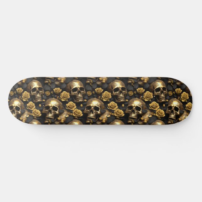 A Skull and Roses Series Design 8 Skateboard (Horz)